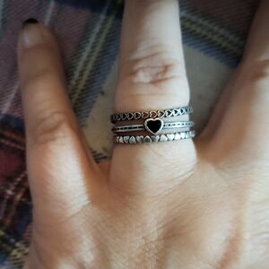 Silver Heart Stacking Ring Ajustable